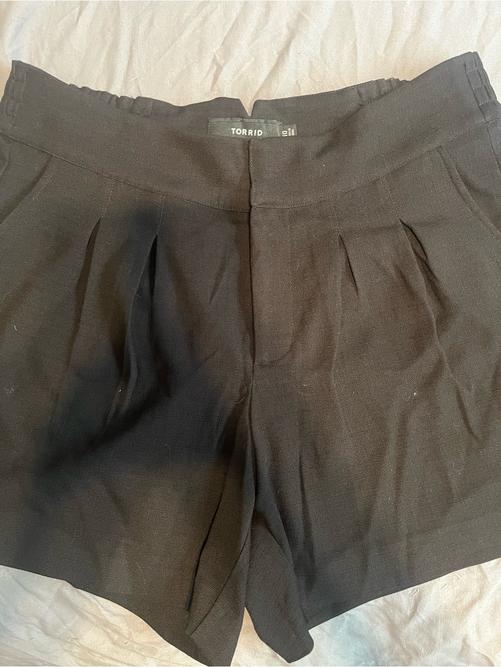 torrid Black High-Waist Pleated Women's Shorts